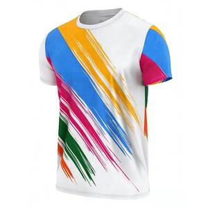T-shirt de sport pour homme à manches courtes, coupe ajustée, respirant, séchage rapide, impression par sublimation de qualité supérieure, pour la course à pied, la remise en forme et l'entraînement - Product Image 2