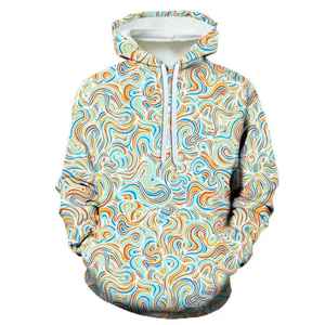 Moda nueva primavera otoño 3D impreso onda patrón Sudadera Mujer Casual manga larga Sudadera con capucha transpirable para Invierno 2017 - Product Image 1