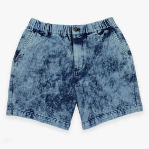 Shorts en molleton bouclette effet vieilli pour homme, respirants, en coton, design vintage délavé à l'acide, look décontracté, pour la gym, la course et le fitness, couleur unie - Product Image 3