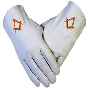 Gants maçonniques en coton blanc brodés de haute qualité, fabriqués en usine, personnalisés, à séchage rapide, pour usage extérieur - Product Image 5