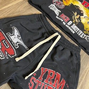 ชุดเซ็ตฮู้ดดี้และกางเกงจ็อกเกอร์ผ้าฟอกสีสไตล์วินเทจคุณภาพสูงสำหรับผู้ชาย ยี่ห้อ Wedix Sports  ไซส์พลัส  แบบยูนิเซ็กซ์  พร้อมลายพิมพ์ - Product Image 6