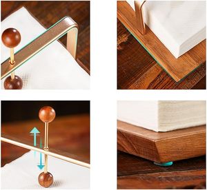 ที่ใส่กระดาษชำระฐานไม้โลหะคุณภาพสูง - Product Image 4