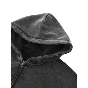 Sweat à capuche ample en polaire pour femme avec fermeture éclair intégrale - Product Image 5