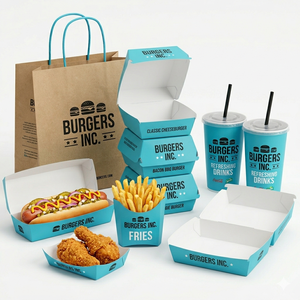 Contenitore per Asporto, Scatola per Cibo da Asporto, Confezione Monouso all'Ingrosso, Scatola per Alimenti in Carta Personalizzata con Logo per Ristoranti - Product Image 2