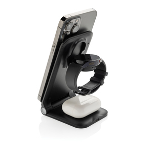 Stazione di ricarica Wireless pieghevole 3-in-1 personalizzabile Terra durevole e portatile - Product Image 4