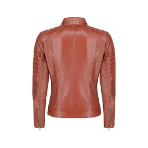 Veste en cuir pour femmes de haute qualité en gros, design personnalisé, manches longues, respirante, écologique, rembourrage en coton tricoté - Product Image 2