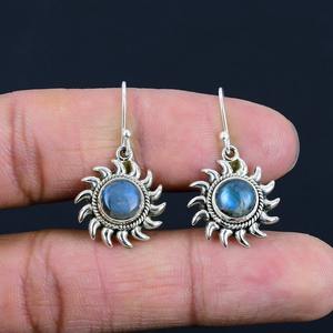 Boho Style Classical <b>Earrings</b> Jewelry For Women Silver Jewelry 925 Sterling Silver Labradorite Gemstone <b>Handmade</b> <b>Earrings</b> Gift - Product Image 3