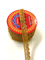 Accessoires de couture, broderie, guipure, dentelle métallique dorée, garniture en crochet 20mm, lavable, pour chaussures et sacs pour femmes, offres en gros