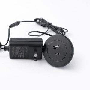 Estación de carga rápida USB y Concentrador de alimentación tipo C, negro/blanco, hecho en Vietnam para mesa de escritorio y sofá - Product Image 1
