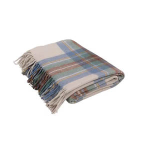 Manta de lana azul silenciosa Stewart suave de diseño de lujo de alta calidad con logotipo de tamaño personalizado - Product Image 1