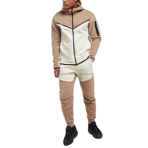 Haute qualité 100% coton personnalisé formation Jogging fermeture éclair sweats à capuche costumes confortable deux pièces ensemble survêtements pour hommes pour l'hiver - Product Image 1
