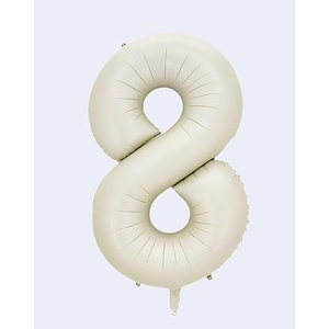 Globos de Fiesta Color Crema N8 de 100 cm, Bolsa de 12 Unidades - Product Image 1