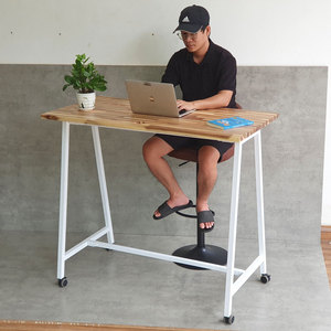 Escritorio minimalista FOS de 120x60 cm, madera de Melaleuca con patas de hierro, requiere montaje, muebles de oficina - Product Image 2