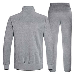 Vêtements de sport Gym 100% coton Fitness Tech polaire formation survêtements pour unisexe deux pièces ensemble survêtements Jogging costume pour hommes - Product Image 5