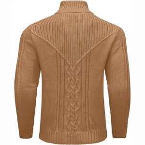 Suéter de poliéster de cuello redondo con logotipo personalizado de alta calidad para hombres Diseño de punto suave-Venta al por mayor - Product Image 3