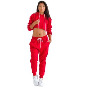 Ensemble de survêtement décontracté à capuche pour femme, imprimé, 100% coton, pour le jogging et les vêtements de détente - Product Image 1
