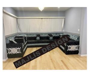 Canapé marocain Sedari, Jalsa marocaine, Salon marocain, Ensemble de canapés en U de luxe, Ensemble de canapés en bois, Nous ne livrons ce produit que vers l'Europe - Product Image 1