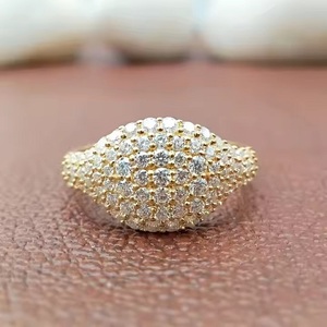 แหวนเพชรชุดทอง14K 18K แหวนเพชรสำหรับงานแต่งงานแหวนหมั้นเพชรโมอิสซาไนต์ทันสมัยสีเงิน925ออกแบบได้ตามต้องการ - Product Image 1