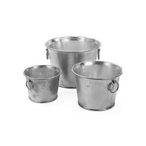 Hot Selling New Design Iron Natural Round Galvanized <b>Set</b> <b>of</b> <b>3</b> Planter Decorative Garden Pots for Home Hotel Garden Restaurant - Product Image 1
