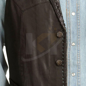 Best Selling For Adult Men Leather <b>Vest</b> Genuine Leather In New Style High Quality Breathable Fashion Leather <b>Vest</b> - Product Image 4