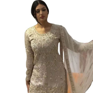 Más hermoso espejo trabajo cuello redondo tradicional Gharara Salwar traje con Dupatta conjunto 3 piezas salwar kameez diseños - Product Image 1