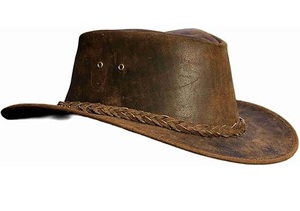 Sombrero de Vaquero de Cuero Genuino de Vaca, Hecho a Mano, Ajustable, Estilo Occidental, con Pelo, para Fiestas, Deportes, Equitación, Viajes, Unisex - Product Image 2