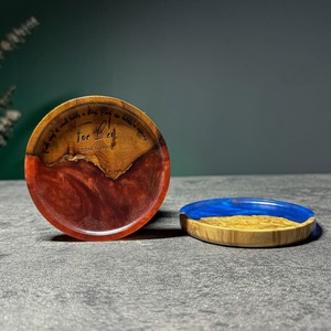 ที่รองแก้วไม้อีพ็อกซี่เรซินสวยงามทำด้วยมือพร้อมฐานไม้จริงไอเดียของขวัญที่ไม่เหมือนใครสำหรับเพื่อนครอบครัวหรือลูกค้า - Product Image 1