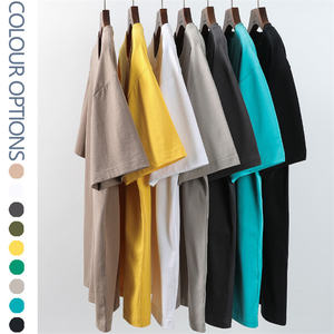 เสื้อยืดสีดำโอเวอร์ไซส์สำหรับผู้ชายเสื้อยืดผ้าฝ้ายหนา240ก. สำหรับฤดูร้อนโลโก้ซักได้ตามต้องการ - Product Image 3