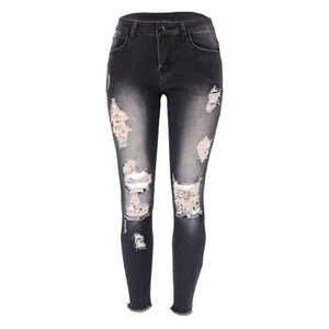 Women's <b>Denim</b> Baggy Jeans Pant Factory-Made New Style Casual Wear Mid Patches Cheap Price <b>Trousers</b> for Ladies - Product Image 4