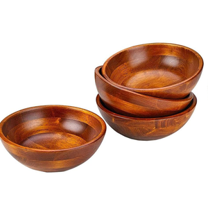 Bol à salade en bois artisanal moderne de grande taille, design populaire, pour les réunions de famille, les fêtes, vaisselle écologique biodégradable - Product Image 6