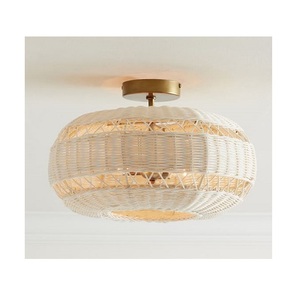 hot selling Home Decor <b>Wicker</b> Chandelier Rattan <b>Lights</b> ceiling Lamp <b>Shade</b> Crafts Hand Woven Pendant Bamboo Lampshades - Product Image 4