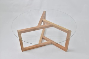 Table basse ronde de meubles de salon de table moderne de dessus en verre trempé avec la base d'acier inoxydable - Product Image 2