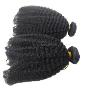 Venta al por mayor de lujo Afro Kinky doble trama extensiones de cabello cutícula alineados Virgen Remy paquetes de cabello humano de Indonesia tejido de pelo - Product Image 4