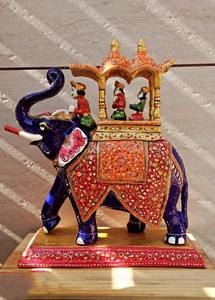 Royal <b>Elephant</b> Ambabari Wood <b>Decorative</b> Statue & Handcrafted Movable <b>Elephant</b> Howdah Showpiece for Diwali and Wedding Occasions - Product Image 2