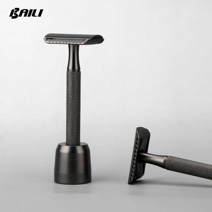 Mens Straight Blades Safety Razor - Zinc Alloy & Double Edge