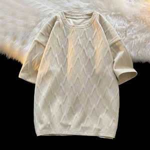 T-shirt pour homme sur mesure, délavé à l'acide, surdimensionné, motif formel sur le devant, tissu en coton peigné, poids lourd, délavé à l'acide - Product Image 4