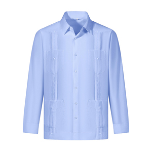 White Shirt with Blue Collar - 100% Cotton Mens Dress Shirts