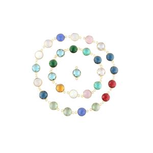 Lunette connecteur de breloque en pierre précieuse connecteur de pierre de naissance diamant à facettes bijoux fins pendentifs et breloques - Product Image 1