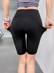 กางเกงขาสั้นเล่นยิมผ้าไนลอนเอวสูงสำหรับผู้หญิงกางเกงรัดรูปสำหรับใส่วิ่งและปั่นจักรยานเล่นโยคะฟิตเนส - Product Image 6