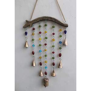 Beaded Iron Windchime Indian Metal Crafts Decorative <b>Bell</b> <b>Chimes</b> with Vertical Pattern Mobiles Suncatcher for Hanging - Product Image 4