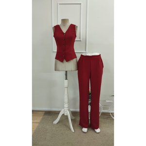 Conjunto de Dos Piezas de Lino para Mujer, Blusa sin Mangas con Botones Delanteros y Pantalones, 33553 - Product Image 4