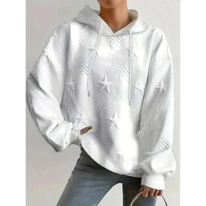 Sudadera con Capucha Informal de Talla Grande para Mujer, Color Sólido, Manga Larga, Holgada, con Cordón, Transpirable, Moda de Invierno - Product Image 1