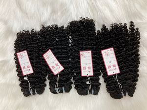 Fournisseur en gros Extensions de cheveux humains à trame machine de couleur noire naturelle Extensions de cheveux humains à trame machine à boucles profondes - Product Image 4