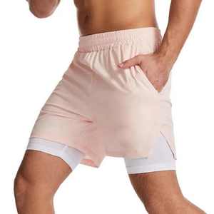 Pantalones cortos para correr de la mejor calidad Hombres 2 en 1 Pantalones cortos deportivos de secado rápido de doble capa 2 en 1 - Product Image 1