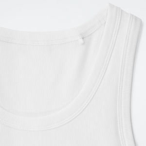 Camiseta sin mangas para mujer, Color blanco, sin mangas, cuello redondo, entrenamiento, ajustada, longitud Regular, gimnasio, Fitness, camisetas sin mangas acanaladas para mujer - Product Image 6