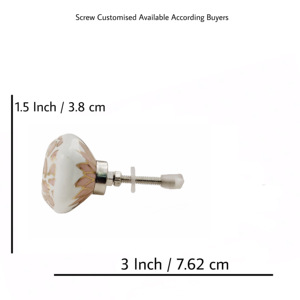 ลูกบิดเซรามิกดอกไม้สีทองสีชมพูเฟอร์นิเจอร์หรูหราของโมร็อกโกที่มีคุณภาพดีที่สุดลิ้นชักตู้แบบดึงสำหรับตู้เสื้อผ้าห้องครัวห้องรับประทานอาหาร - Product Image 4