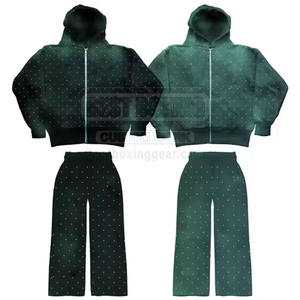 Couleur différente fabricant pakistanais hommes Rhinestone survêtement grande taille personnalisé hommes strass survêtement - Product Image 5