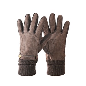 Gants de sports d'hiver chauds avec logo personnalisé Gants de conduite en cuir coupe-vent pour hommes et femmes Équipement d'entraînement en plein air - Product Image 1