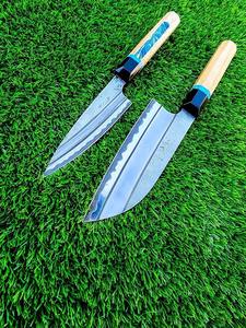 Juego de 2 cuchillos de chef de acero al carbono hechos a mano con mango de madera, regalos de aniversario o Navidad para uso en la cocina - Product Image 5