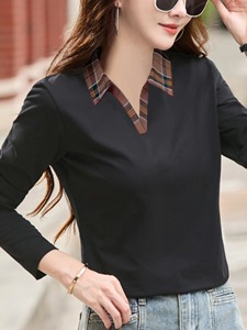 Camisa de mujer al por mayor de alta calidad, polos elegantes de secado rápido, polos transpirables de algodón 100% para mujer - Product Image 5